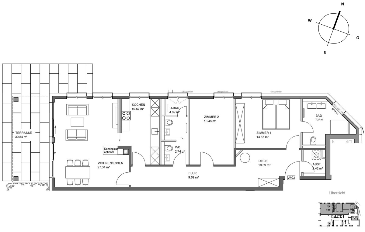 Erdgeschoss - W2 - Variante 2 - ca. 119 m²