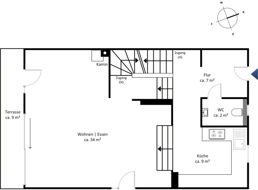 Wohnen im Split Level - Erdgeschoss (14530)