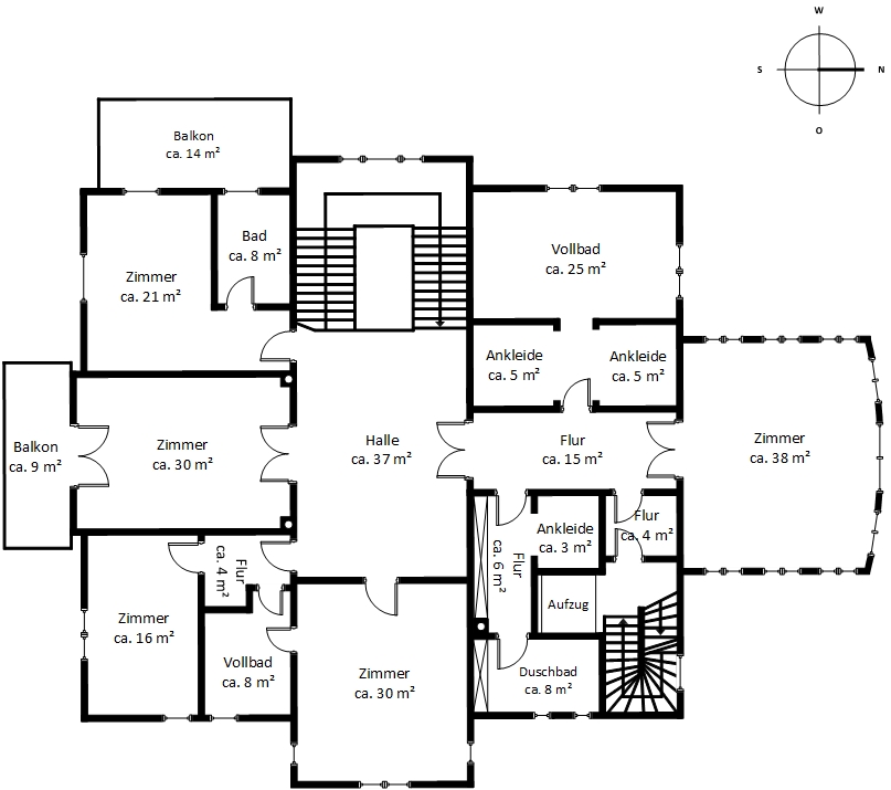 Architektonisches Meisterwerk | Repräsentative Villa in Bestlage - Obergeschoss (11514)