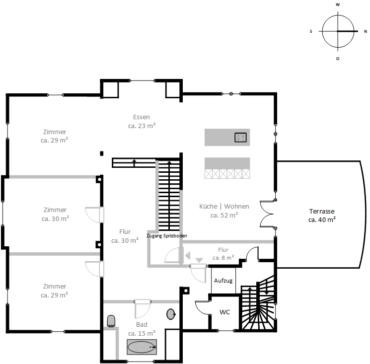 Architektonisches Meisterwerk | Repräsentative Villa in Bestlage - Dachgeschoss (11515)