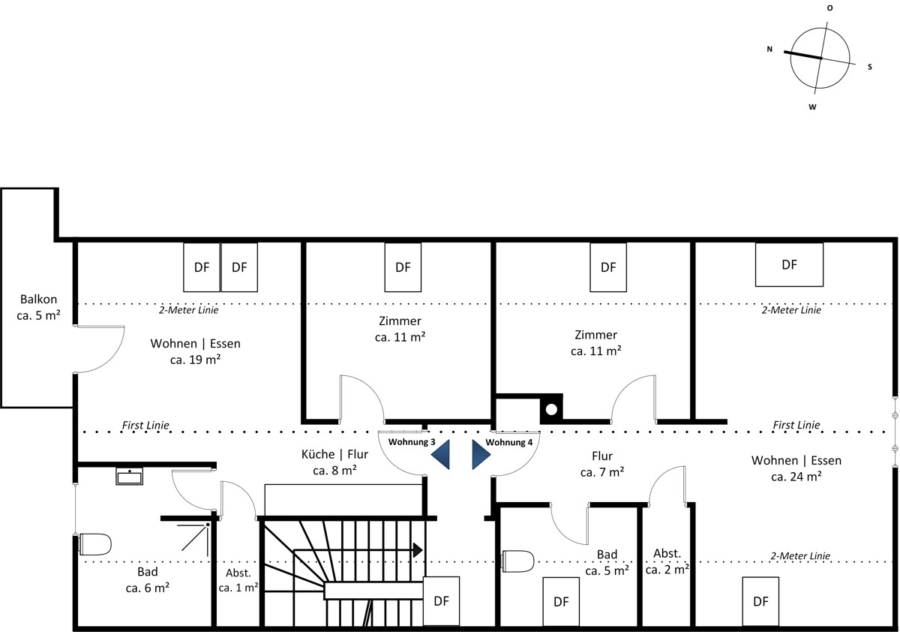 Dachgeschoss - Wohnung 3 + Wohnung 4